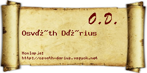 Osváth Dárius névjegykártya